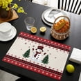 thumbnail image 5 of Mantel individual navideño nuevo, decoración de muñeco de nieve para el hogar, mantel de mesa antideslizante con aislamiento térmico, 5 of 5