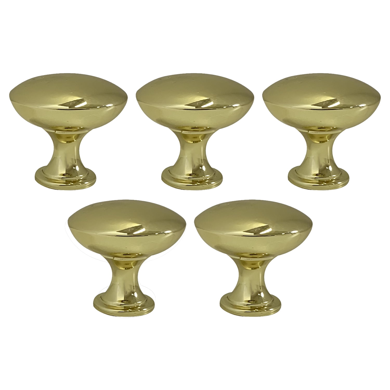 Design House 5Pack, Mushroom Knob 1.25", Polished Brass