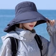 thumbnail image 6 of Wide Brim Sun Hat with Neck Flap, Foldable Breathable Bucket Hat for Women Men, Lightweight UV Protection Fishing Hiking Beach Summer Travel Cap, 6 of 6