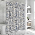 thumbnail image 6 of Blue Flowers Shower Curtain, Waterproof Shower Curtains for Bathroom, Retro Rustic Botanical Floral Leaves Vines Washable Fabric Bathtub Curtain Set Bath Decor with 12 Hooks 72"x78", 6 of 8