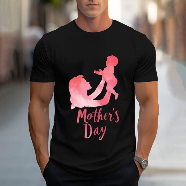 Tops para hombre, blusas y camisas de cuello redondo y manga corta para hombre, camisetas deportivas con estampados casuales para el Día de la Madre, blusas de cuello redondo y manga corta, blusas de