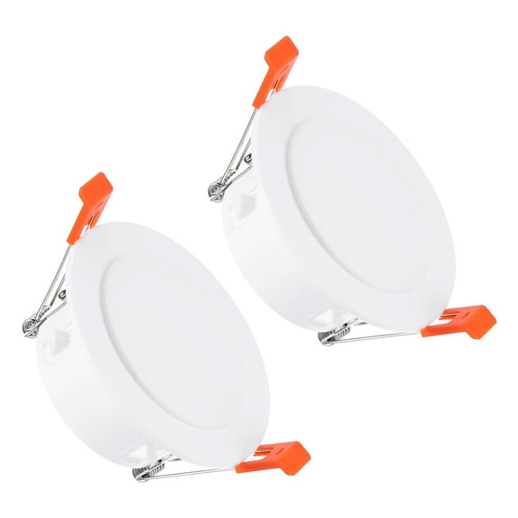 2Pack 3.9" Spring Ceiling Cover Plate, Recessed Light Trim Wall Mount Downlight Hole Cap Decorative Panel with Buckle Suitable for 3.1-3.5" Round Hole Glass Ceiling Openings, White