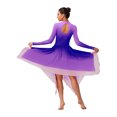 thumbnail image 2 of Oyolan Women Asymmetrical Praise Dance Dress Long Sleeve Contemporary Dance Costumes Lavender XL, 2 of 5