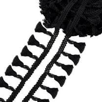 10.9 Yards Tassel Fringe Trim 1-3/4 inch Black Tassel Trim Ribbon Cotton Lace Sewing Lace Fabric Trim Lace Ribbon Crafting Lace for Curtain Dress Clothes Home Decor DIY Crafts