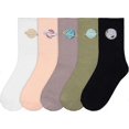 thumbnail image 1 of pares de calcetines de algodón para mujer, de tubo medio, bordados, de moda, informales, para uso diario, para mujeres y niñas., 1 of 5
