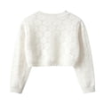 thumbnail image 6 of DJDLJWCJ Toddler Girls Cardigan Sweater Long Sleeve Knit School Uniform Sweater Loose Fit Button Down Cardigan Outerwear White Size 3T, 6 of 10