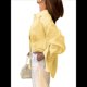 thumbnail image 3 of Camisa de Botones para Mujer 100% Algodón Amarillo S, 3 of 7