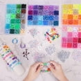 thumbnail image 7 of 3250pcs Pony Beads Set, Friendship Bracelet Kit Kandi Beads 2400pcs Rainbow Beads in 96 Colors, 800pcs Letter and Heart Beads with 20 Meter Elastic Threads for Jewelry Necklace Making, 7 of 7