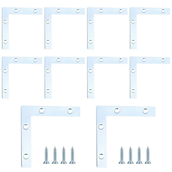 WellMade 10Pcs 3 x 3 Inch L Bracket Corner Brace, Heavy Duty Carbon Steel Angle Brackets, Sturdy Right Angle Support Braces for Shelves, Wood Furniture, Frames with Screws