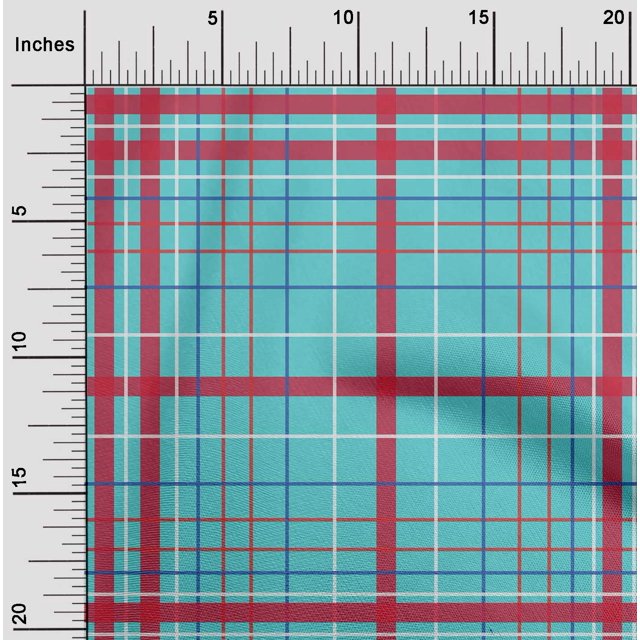 oneOone Polyester Lycra Fabric Madras Check Printed Craft Fabric BTY 56 Inch Wide