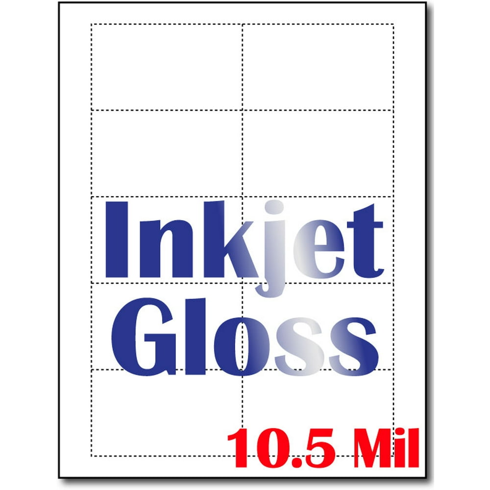 Photo Glossy Business Card Sheets for Inkjet Printers 25 Sheets / 250