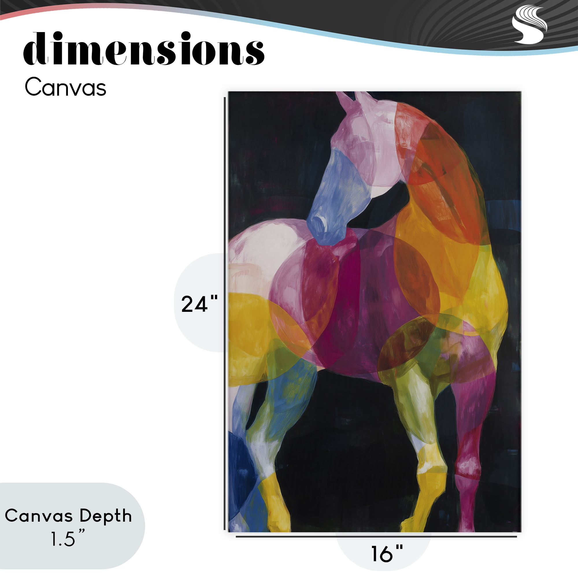 Stupell Industries Prism Horse Abstraction Canvas Wall Art, design by Chromatic Storm Studio