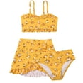 thumbnail image 1 of B91xZ Girls' Bikini Two Piece Bathing Suit with Adjustable Strap,Yellow 7-8 Years, 1 of 5