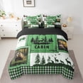 thumbnail image 2 of Erosebridal Retro Cabin Farmhouse Bedding Sets Twin Size,Hunting Theme Comforter Sets with Sheets,Green Buffalo Decorative,Reversible,7pcs, 2 of 5