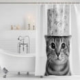 thumbnail image 2 of Cute Cat Shower Curtain Set - 48" x 72" Washable Bathtub Curtain with 12 Hooks, Funny Animal Toilet Paper Abstract Art Waterproof Fabric Stall Shower Curtains for Bathroom/Bathtub Décor, 2 of 6