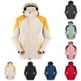 thumbnail image 1 of Sentmoon Men's Winter Jacket Color Block Long Sleeve Men's Coat Oversized Zipper Windbreaker Waterproof Men Hoodie with Pockets Fall Delightful for Commuting and Bike Riding Green XXXL, 1 of 5
