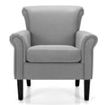 thumbnail image 2 of Kadyn Club Chair, Accent Chair, Barrel Chair, Armchair, Upholstered Fabric Accent Chair with Adjustable Foot Pads-Light Gray, 2 of 8