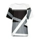 thumbnail image 3 of Tops de Hombro Frío para Mujeres Hombro Impreso Casual Insertado Cuello Redondo de Manga Corta, Moda Superior, 3 of 4