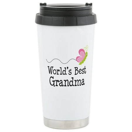 CafePress - World's Best Grandma Stainless Steel Travel Mug - Stainless Steel Travel Mug, Insulated 16 oz. Coffee