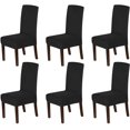 thumbnail image 1 of Velvet Dining Chair Covers Stretch Chair Covers for Dining Room Set of 6 Parson Chair Slipcovers Chair Protectors Covers Dining, Soft Thick Solid Velvet Fabric Washable, Black, 1 of 7