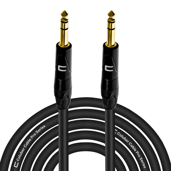 Coluber Cable Balanced TRS Cable 1/4 Male to Male Connector 0.5ft - 6.35mm