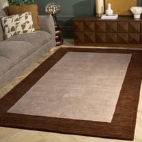 Safavieh Himalaya Cenric Solid Wool Area Rug, Beige/Dark Brown, 5' x 8'