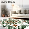 thumbnail image 2 of ODIKA 5'x7' Machine Washable Non-Slip Area Rug, Sunburst with Stylized Blossoms and Interlocking Motifs High Traffic Rug, White, 546538, 2 of 7