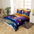 thumbnail image 3 of Galaxy Bedding Set Full Outer Space Room Decor Duvet Cover Blue Planet Earth Print Comforter Cover Teens Universe Themed Bedding Solar System Space Theme Bedspread Cover, 3 of 4