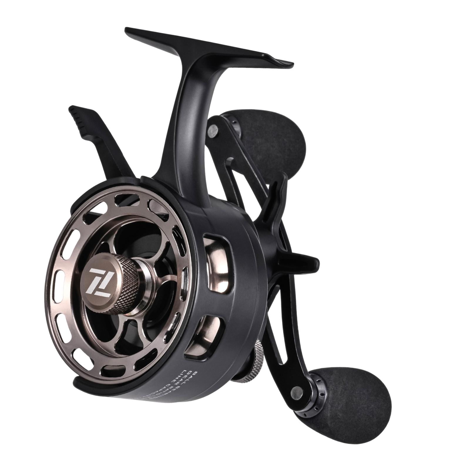 koolsoo Ice Fishing Reel Ultralight Ice Fishing Equipment for Freshwater Summer Black Right Hand