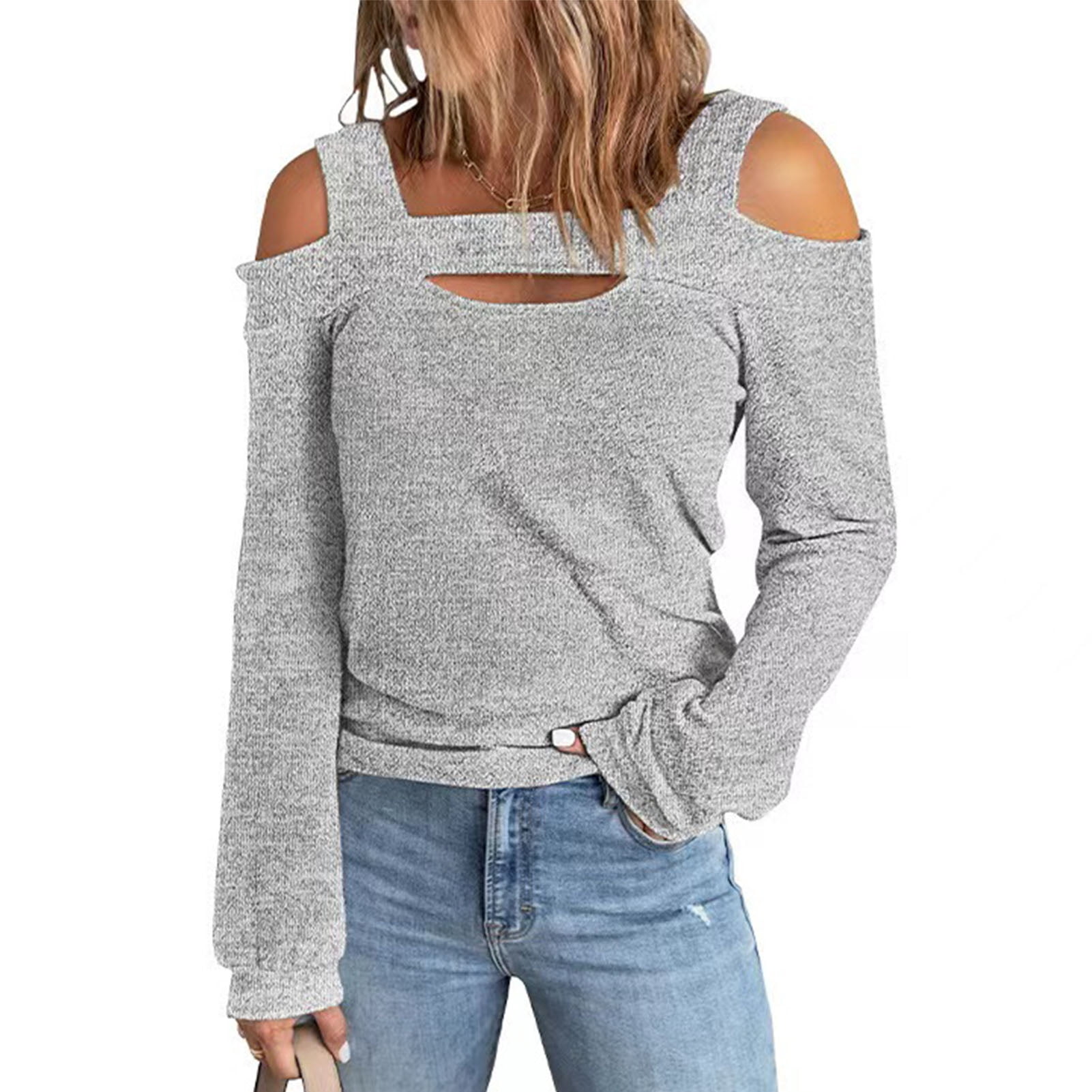 shoulder cut off tops