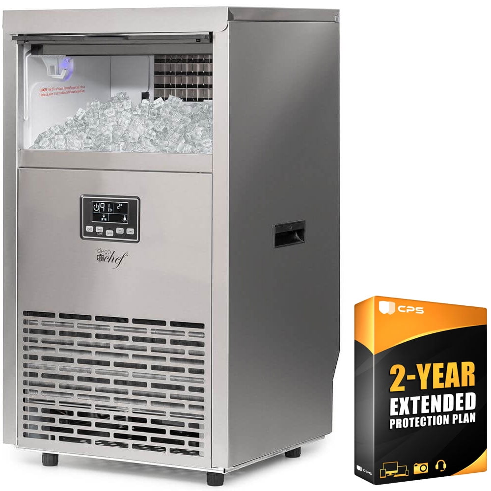 Deco Chef Commercial Ice Maker, 99lb/24 Hours, 33lb Storage Capacity, Stainless Steel, with 2
