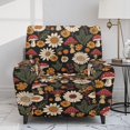 thumbnail image 2 of FKELYI Daisy Floral Mushroom Print Reclining Chair Cover for Single Seat Recliner Chair Fitted Couch Covers for Lazyboy Lounge Chair 4 Pcs Armchair Protector Cover, 2 of 7