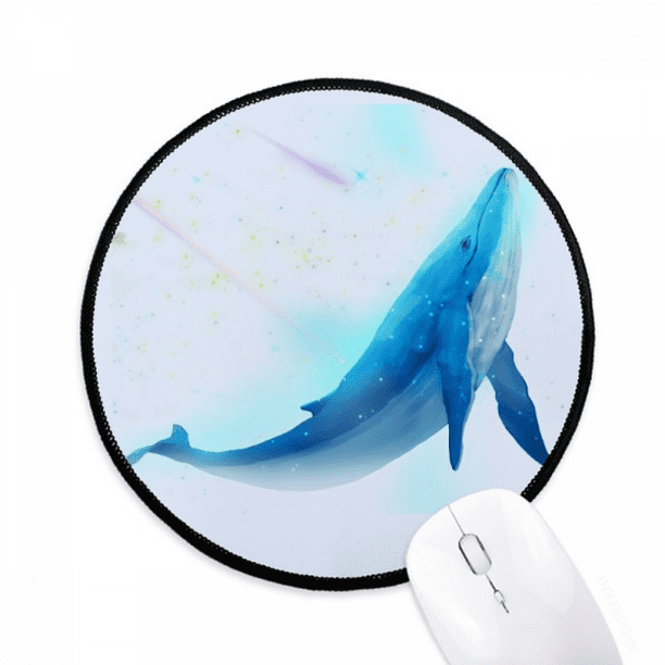Cetacean Ocean Leisurely Fish Mouse Pad Desktop Office Round Mat for  Computer 