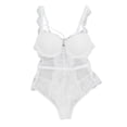 thumbnail image 2 of Body de encaje en V profundo,Body de encaje Body de encaje de una pieza elástico suave Ropa interior de una pieza para mujer Tecnología innovadora, 2 of 8