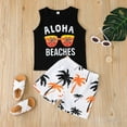 thumbnail image 2 of Otqutp Fashion Clothing Sets for Toddler Summer Baby Boy Clothes MAMA'S Boy Baby Beach Outfit Vest Top Coconut Tree Shorts Pants Set, 2 of 9