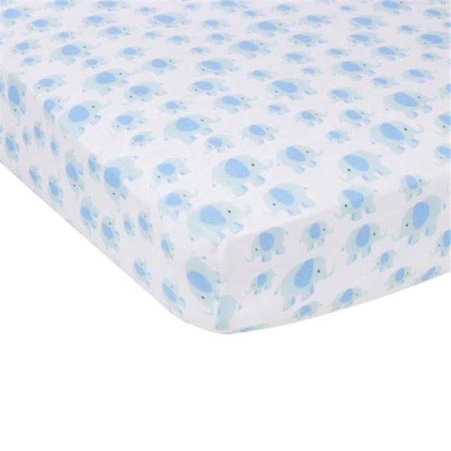 MiracleWare 7248 Blue Elephants Muslin Crib Sheet