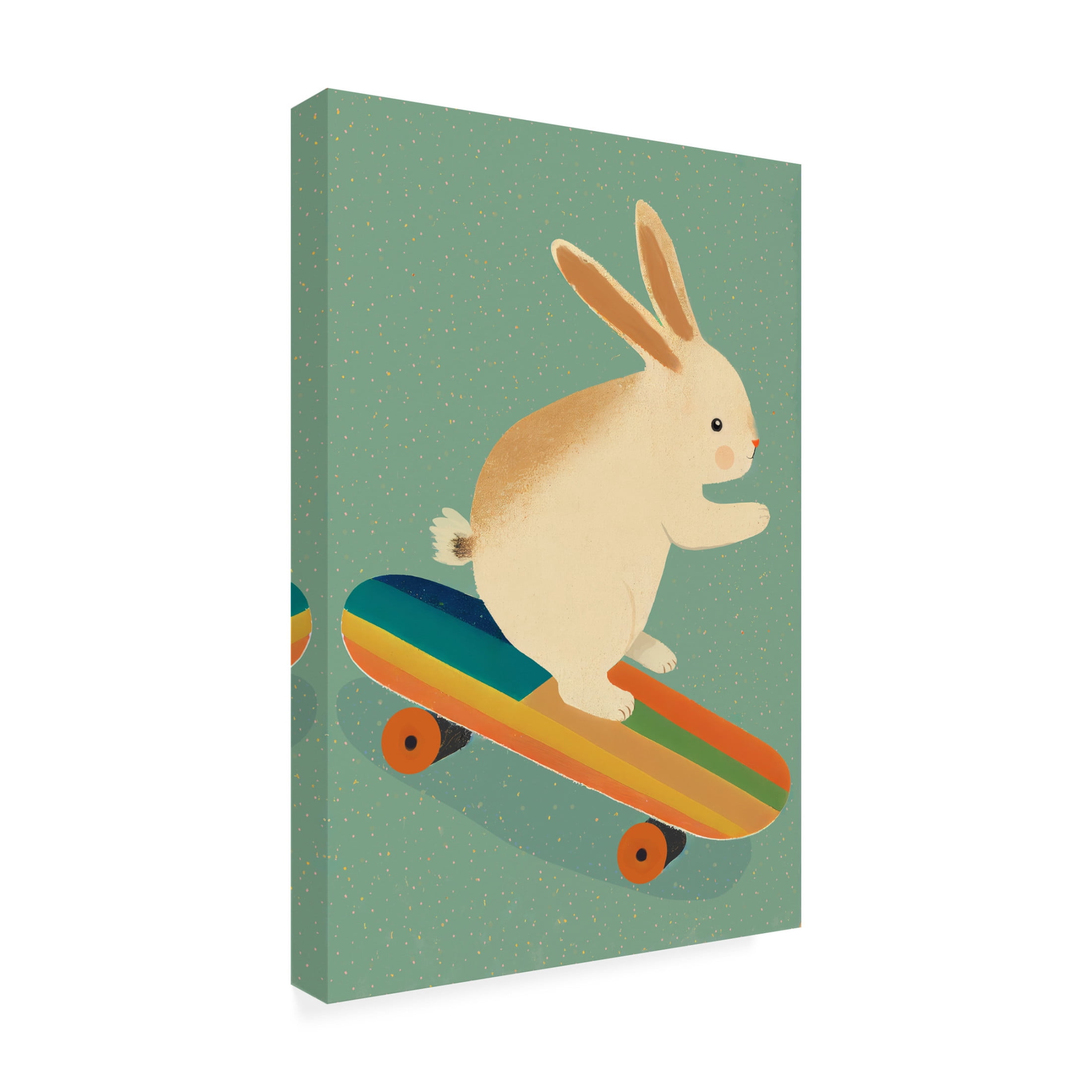 Trademark Fine Art Treechild Bunny On Skateboard Canvas Wall Art