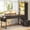 Black, variant on Modern 5 Drawer Computer Desk with LED Lights, Reversible Corner Desk with Storage Shelves, Home Office Desk for Small Spaces