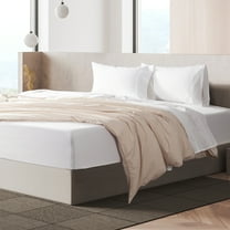 Loomsnest 4 Piece Queen Sheet Set, Cool & Crisp Percale, 100% Cotton Sheets, Deep Pockets, White