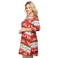 thumbnail image 2 of Women's Christmas Print Dress, Fair Isle Reindeer Print, 2XL, 2 of 5