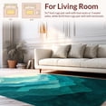 thumbnail image 2 of ODIKA 5'x7' Machine Washable Non-Slip Area Rug, Abstract Mountain Range Horizon With Secure Foundation For High Traffic Rug, Teal, 154413, 2 of 7