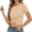 Khaki, variant on Women's T-Shirts for Everyday Wear Short Sleeve Knotted Hem Top Ideal for Casual Spring and Summer Outfits(Red,L)