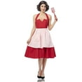 thumbnail image 1 of Adult Magnificent Mrs Maisel Pinup Dress Halloween Costume, Red - Large, 1 of 1