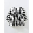 thumbnail image 3 of Bagilaanoe Toddler Baby Girl Fall Dress Plaid Long Sleeve A-line Dresses Headband 6M 12M 18M 24M 3T Infant Casual Swing Sundress, 3 of 9