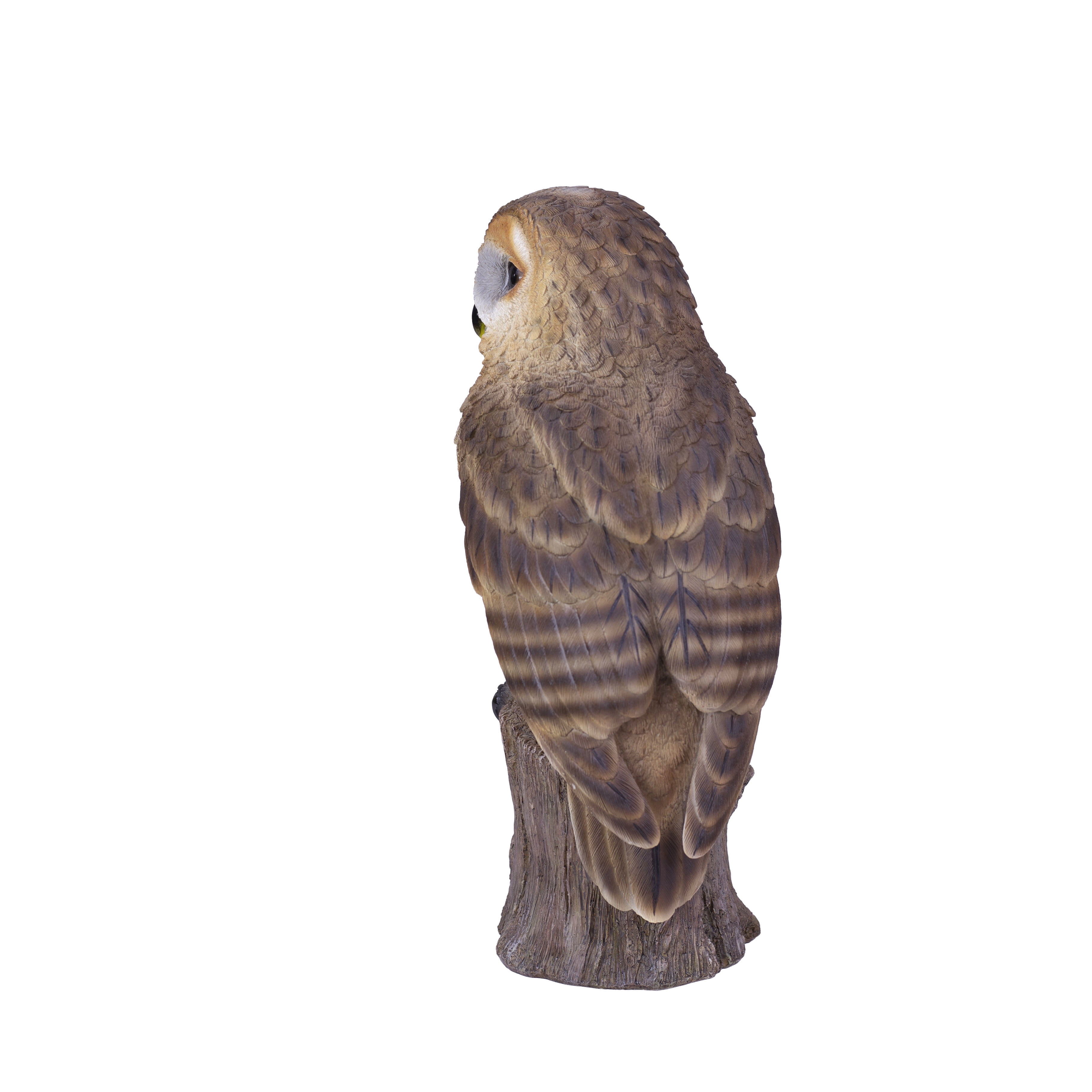 SOREAL Brown Owl on branch | Handcrafted Decorative Bird Statue for Home & Garden | Premium Polyresin, Weather-Resistant Indoor/Outdoor Decor