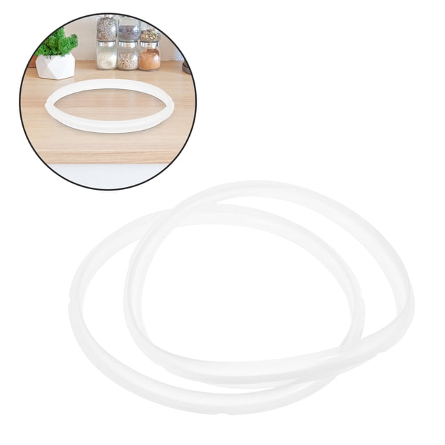 Mobutofu 2Pcs Silicone Sealing Ring for Pressure Cooker White Leak Proof Gasket Replacement