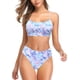 thumbnail image 1 of Traje de baño Fruncido para Mujer Traje de baño Fruncido de Dos Piezas con Parte Inferior de Cintura Alta Impresión - Zl XL Impresión - Zl XL Xishao ropa, 1 of 2