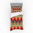 thumbnail image 2 of Ambesonne Tribal Bedding Set 4 Pcs, Zigzag, Queen, Sea Green Marigold, 2 of 3