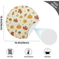 thumbnail image 4 of GZHJMY Autumn Harvest Pumpkin Round Placemats Set of 6, Non-Slip PVC Table Mats Washable Heat Resistant Place Mats for Kitchen Dining Table Christmas Home Decor, 15.4 Inch Table Mat, 4 of 7