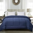 thumbnail image 3 of Blue Ridge Home Fashion Microfiber Two-Tone Reversible Down Alternative All Season Comforter-Hypoallergenic Polyester Fill, Twin, Navy - Lt. Blue, 3 of 4